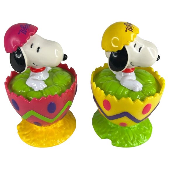 4 Whitmans Peanuts Snoopy Figurines Set Sitting In Easter Egg No Candy - Picture 7 of 11